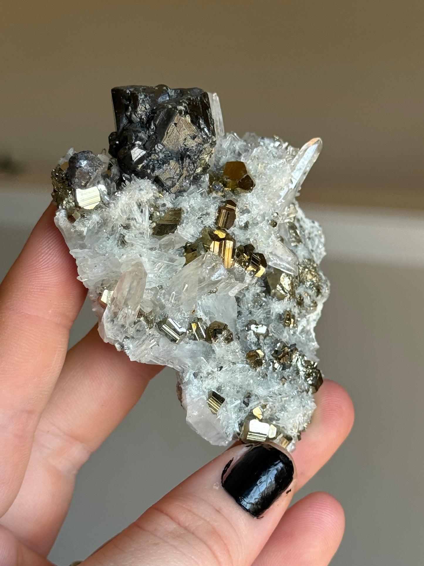 Quartz with Pyrite, Indonesia