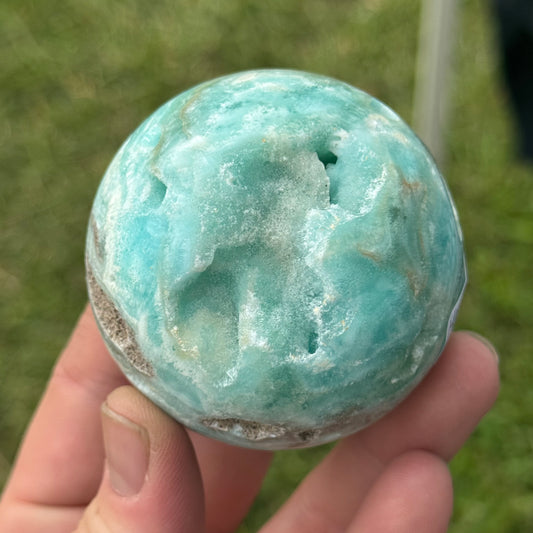 Blue Aragonite Sphere