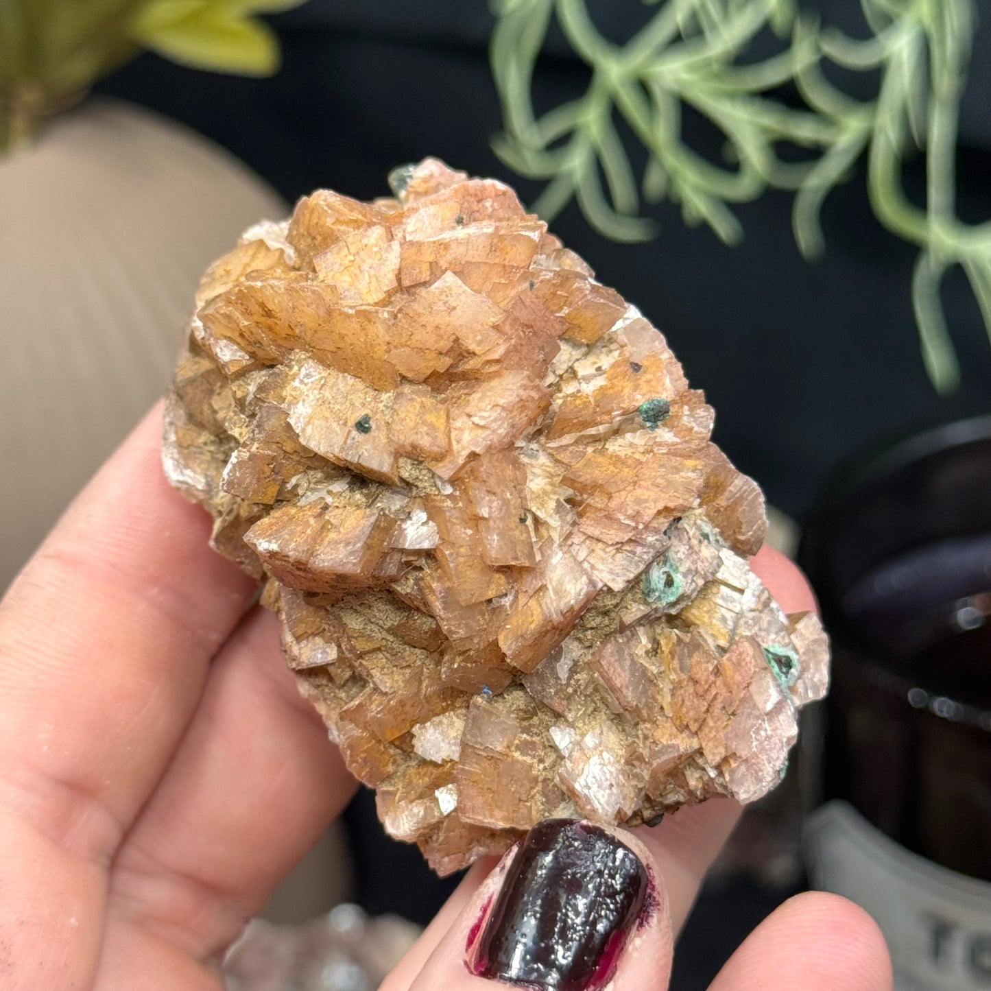 Pink Dolomite with Malachite Speckles, Morocco 2.3”