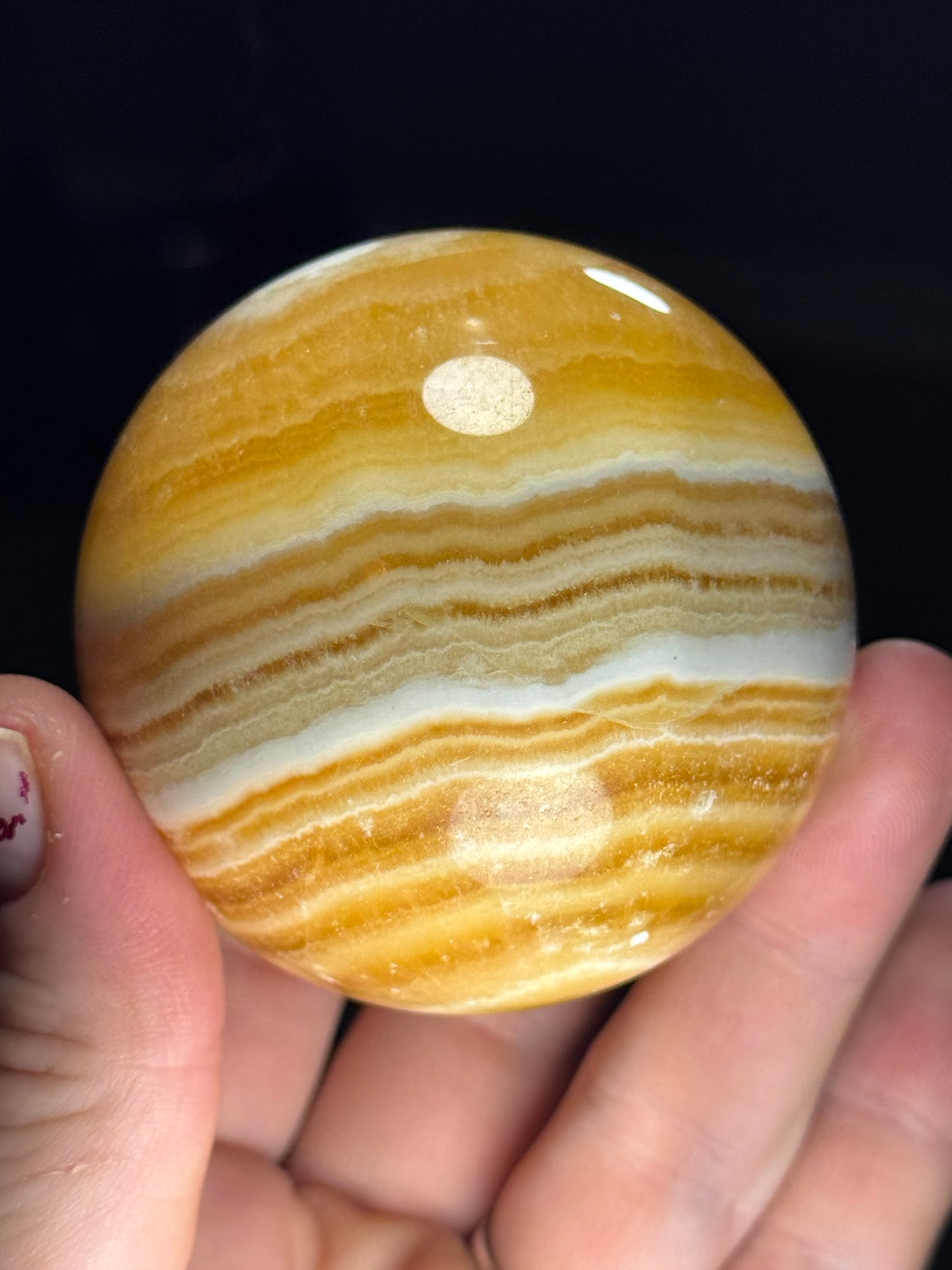 Banded Yellow Calcite Sphere