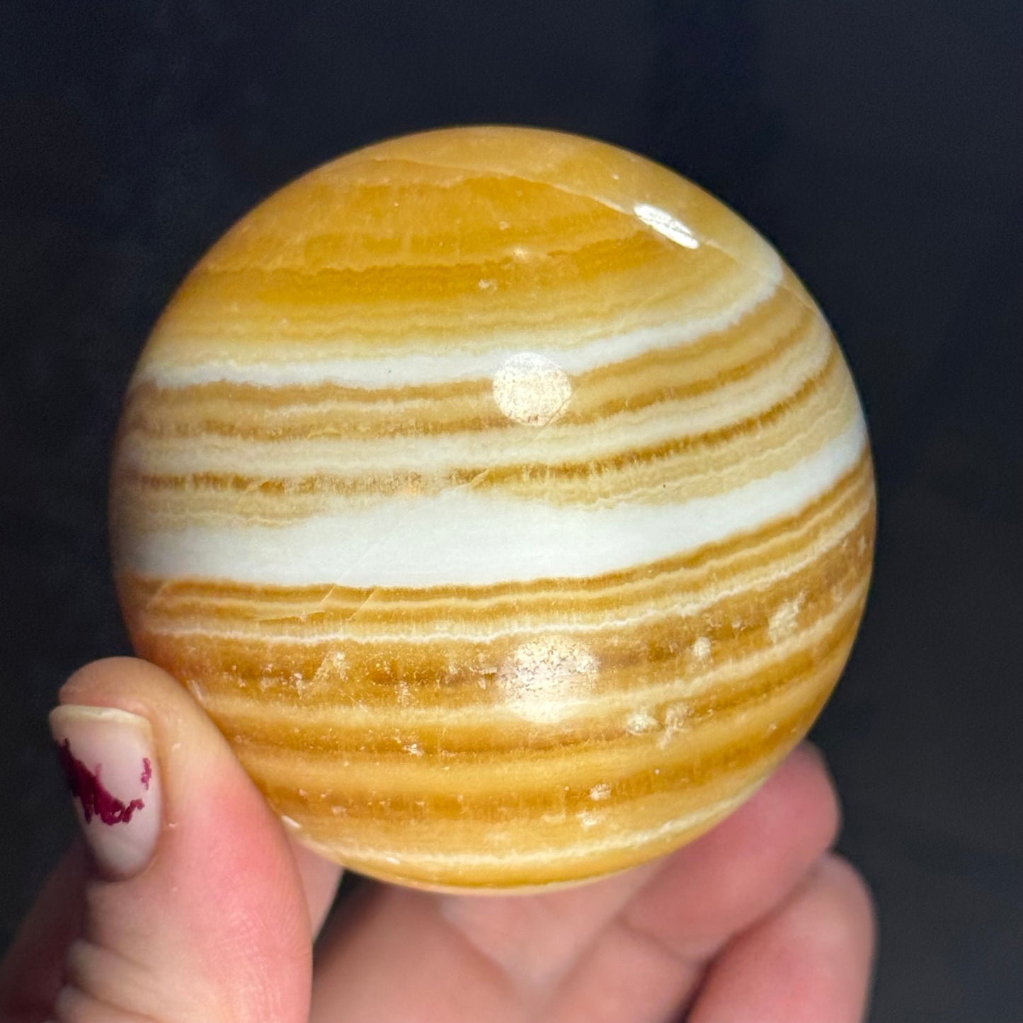 Banded Yellow Calcite Sphere