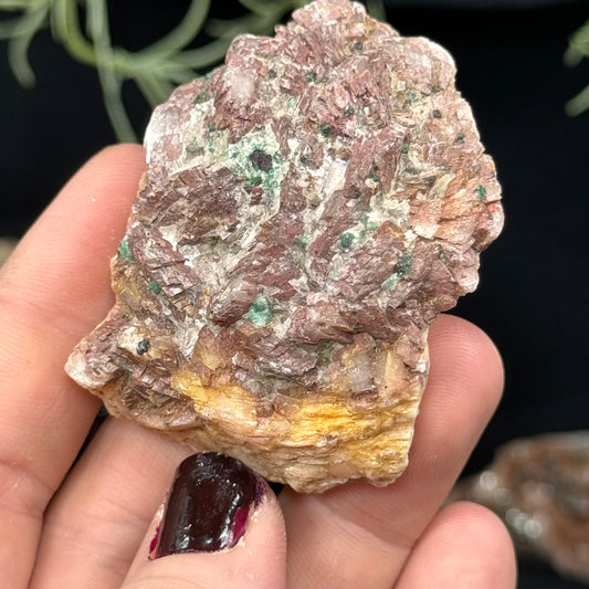 Pink Dolomite with Malachite