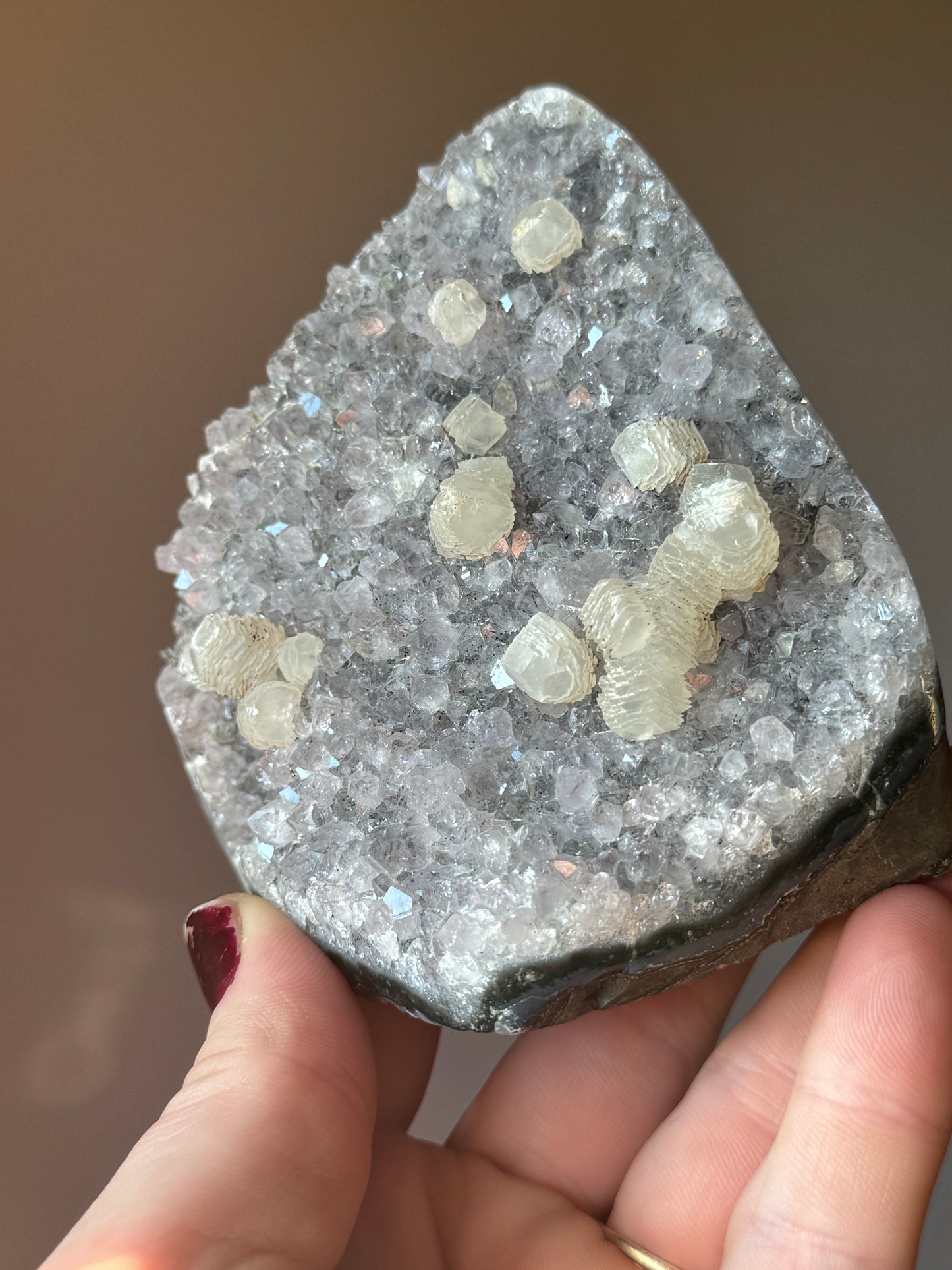 Amethyst with Calcite