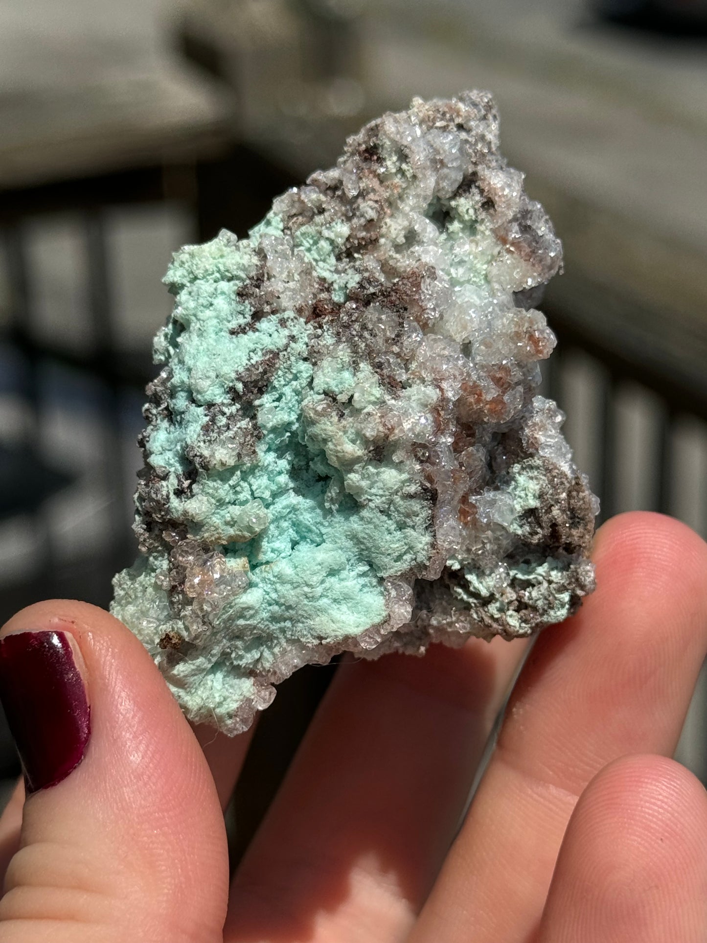 Blue Aragonite With Crystal Calcite, Mexico