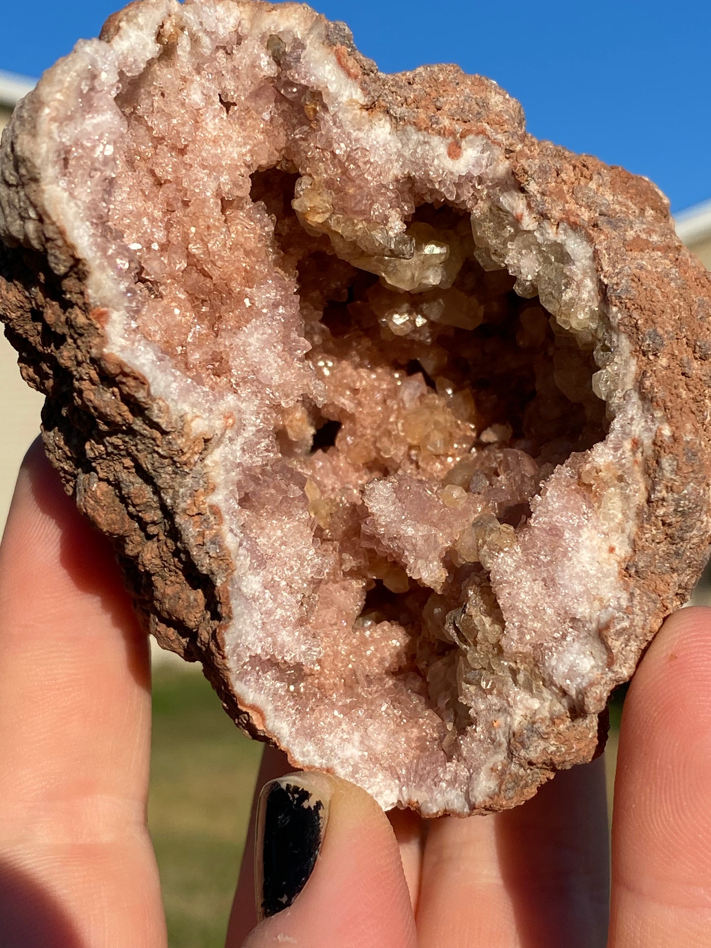 Pink Amethyst Whole Geode, Removable Face 2Pieces