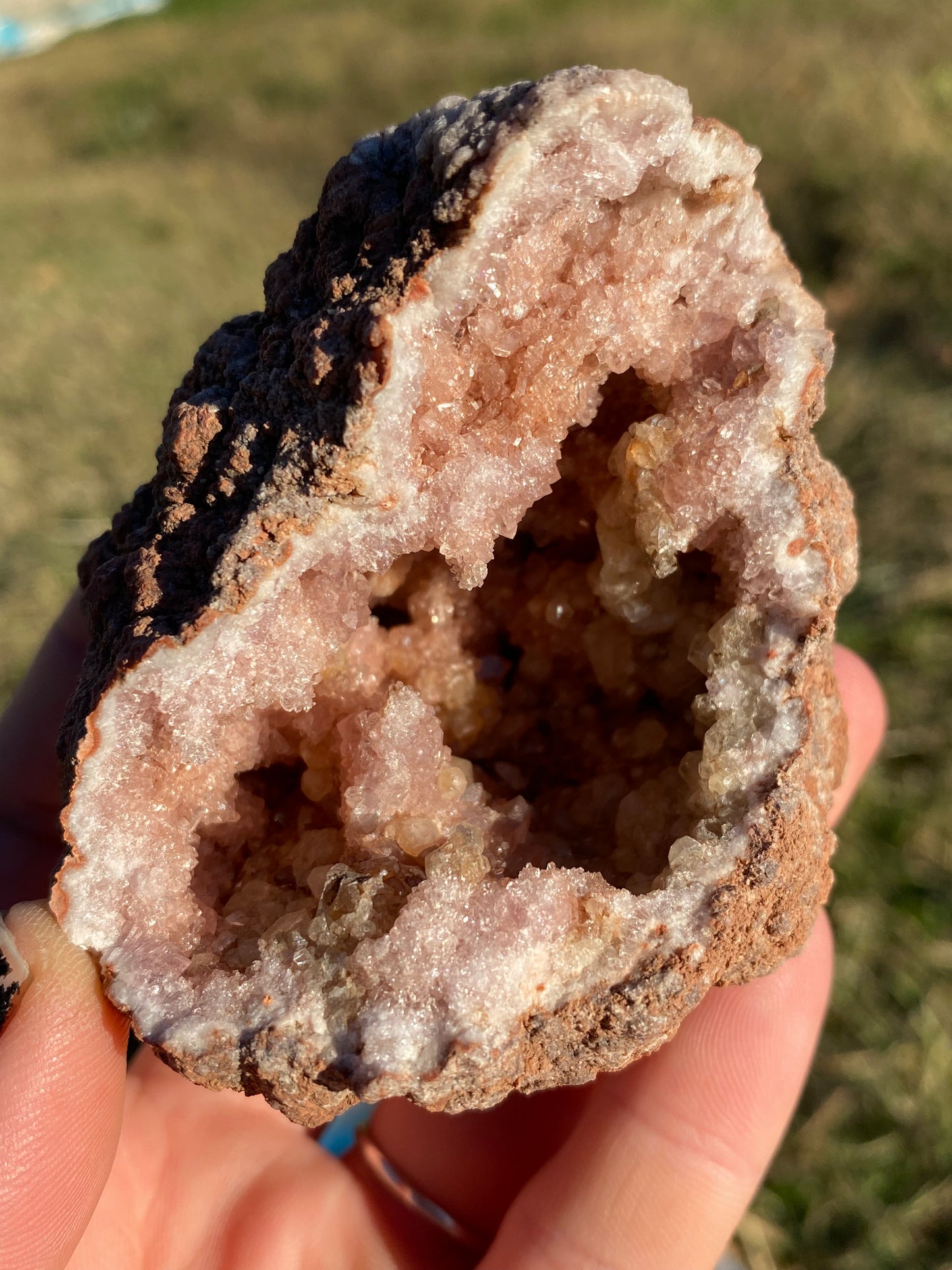 Pink Amethyst Whole Geode, Removable Face 2Pieces