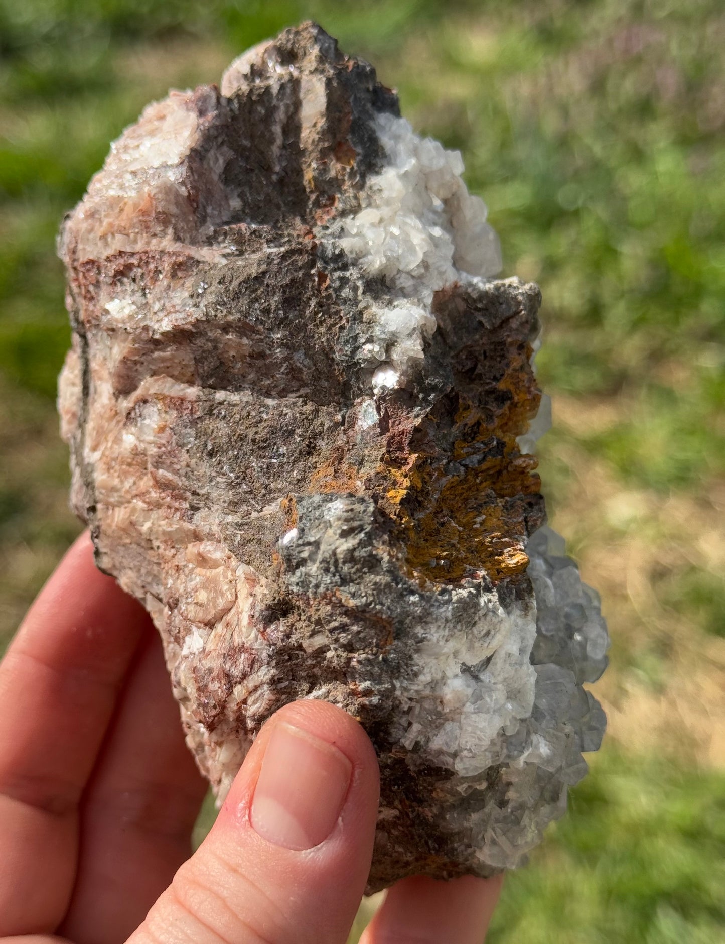 UV Reactive Calcite Crystal Specimen on Matrix