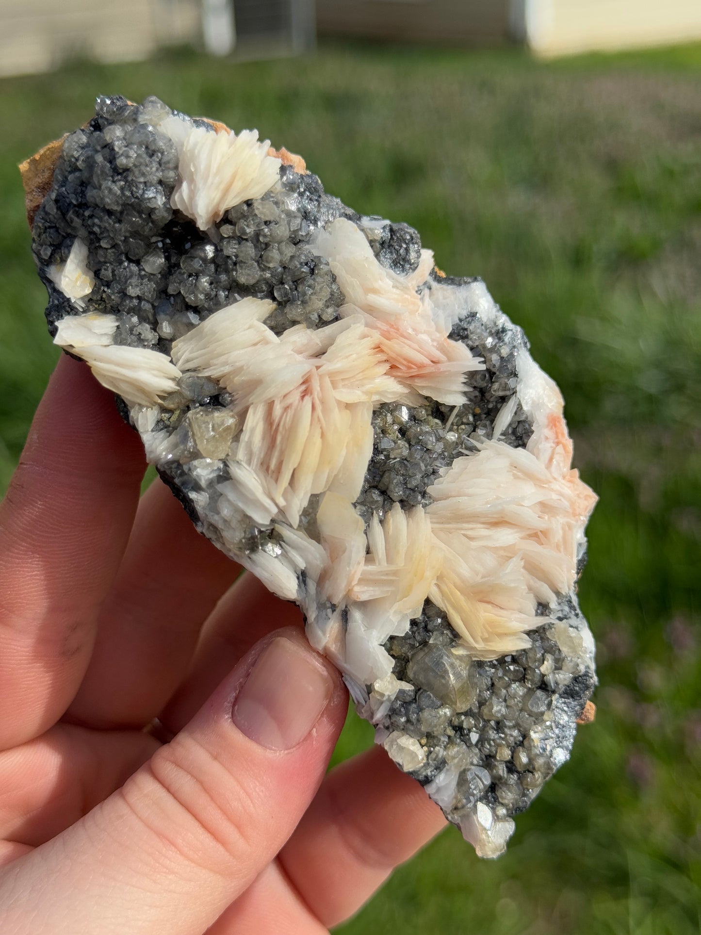 Cerussite, Barite,Galena Crystal Specimen, UV Reactive, Morocco